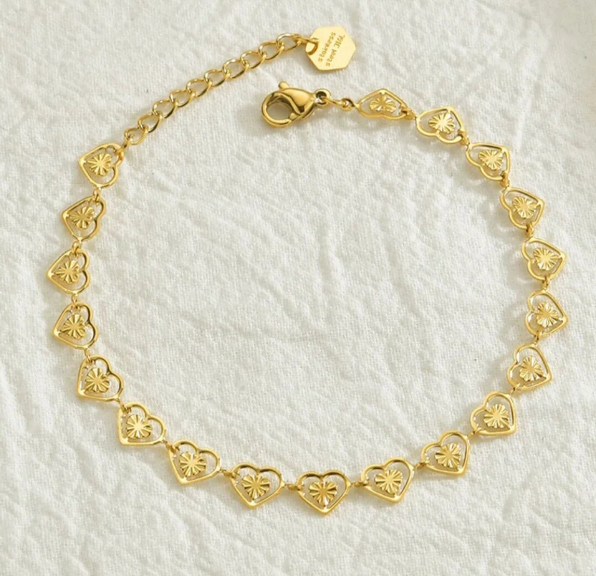 PULSERA CORAZONES ACERO INOXIDABLE - 2