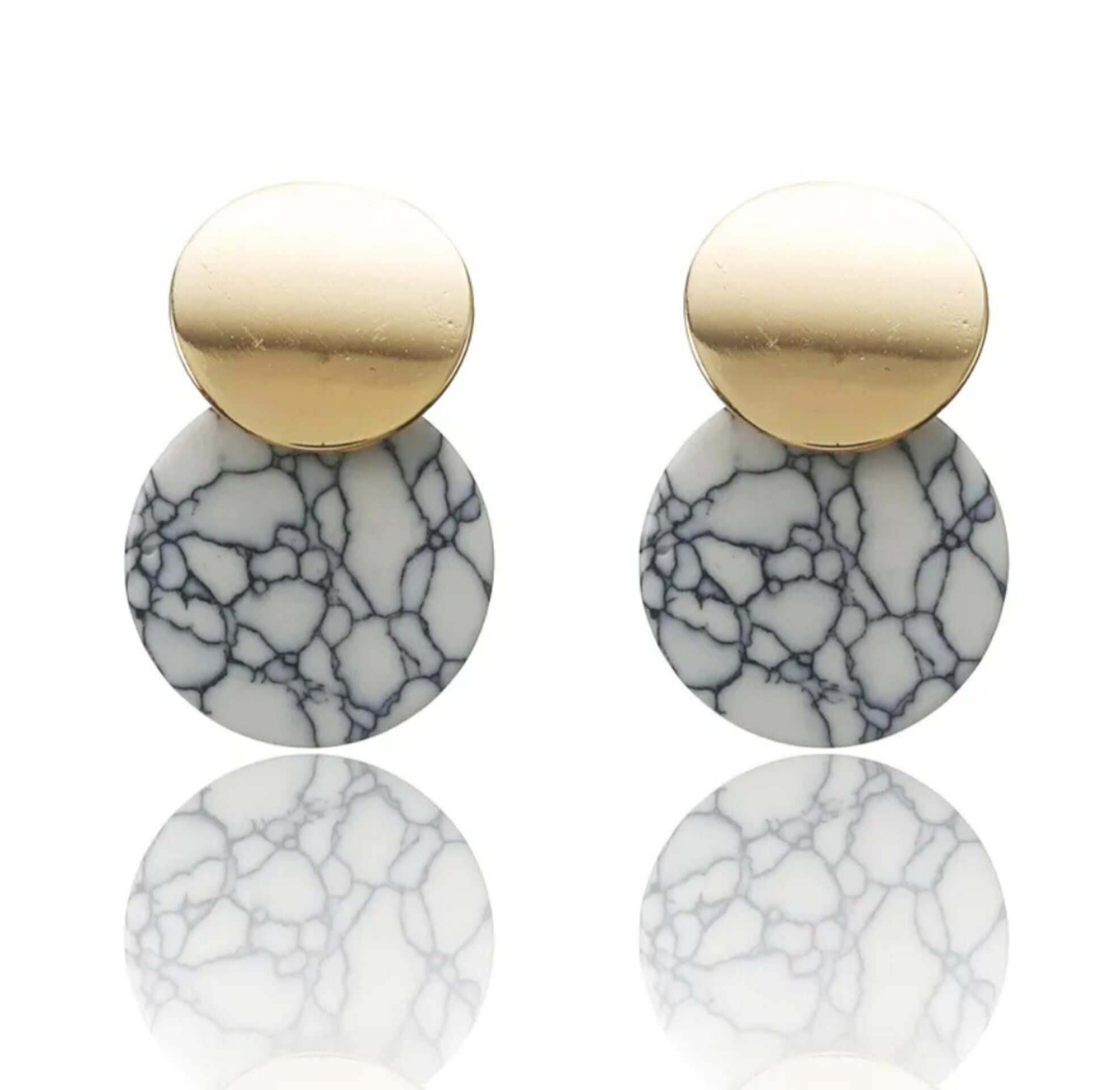PENDIENTES MARMOL ACERO INOXIDABLE - 2