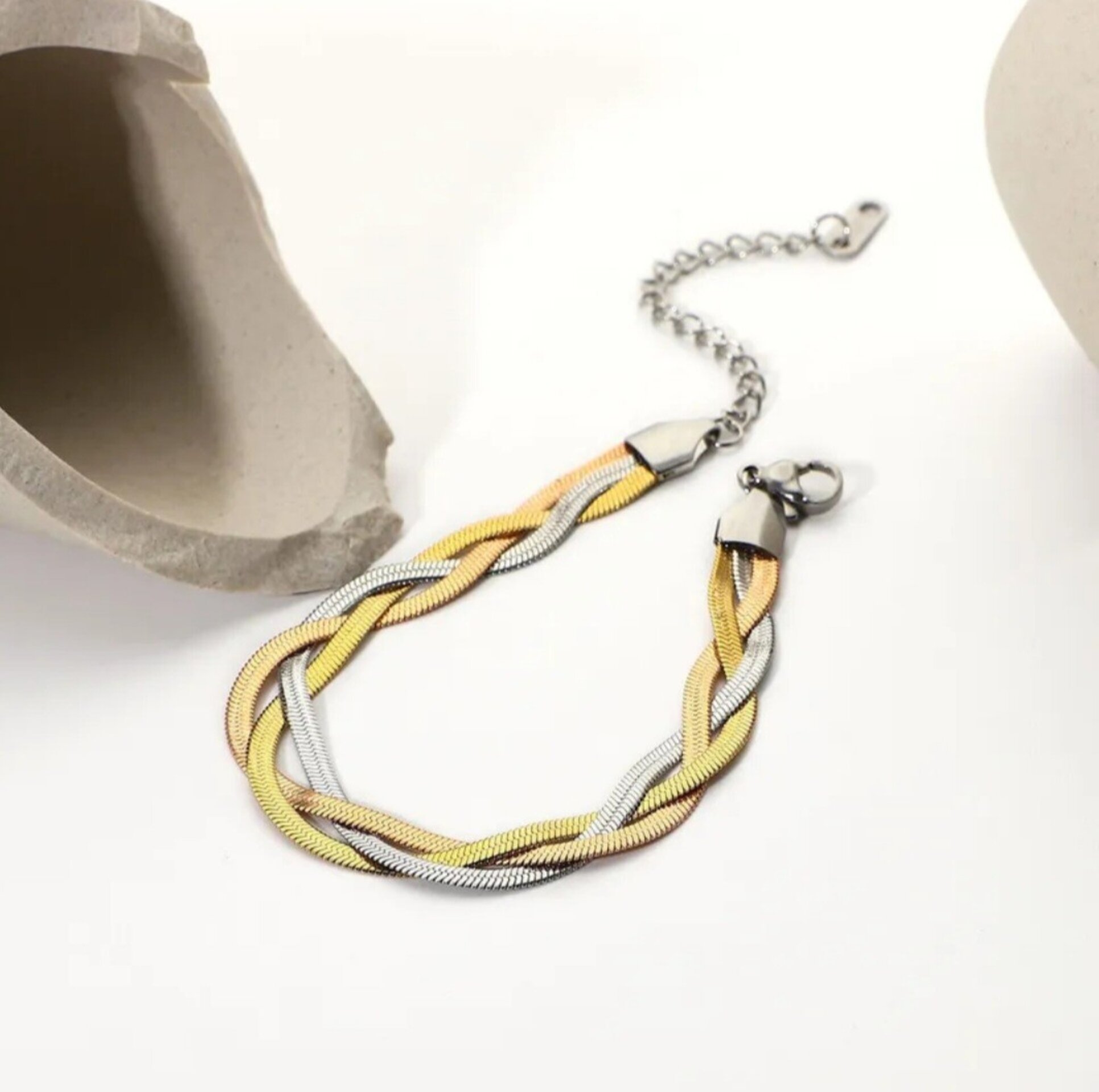 PULSERA TRENZADA COLA PEZ ACERO INOXIDABLE - 3