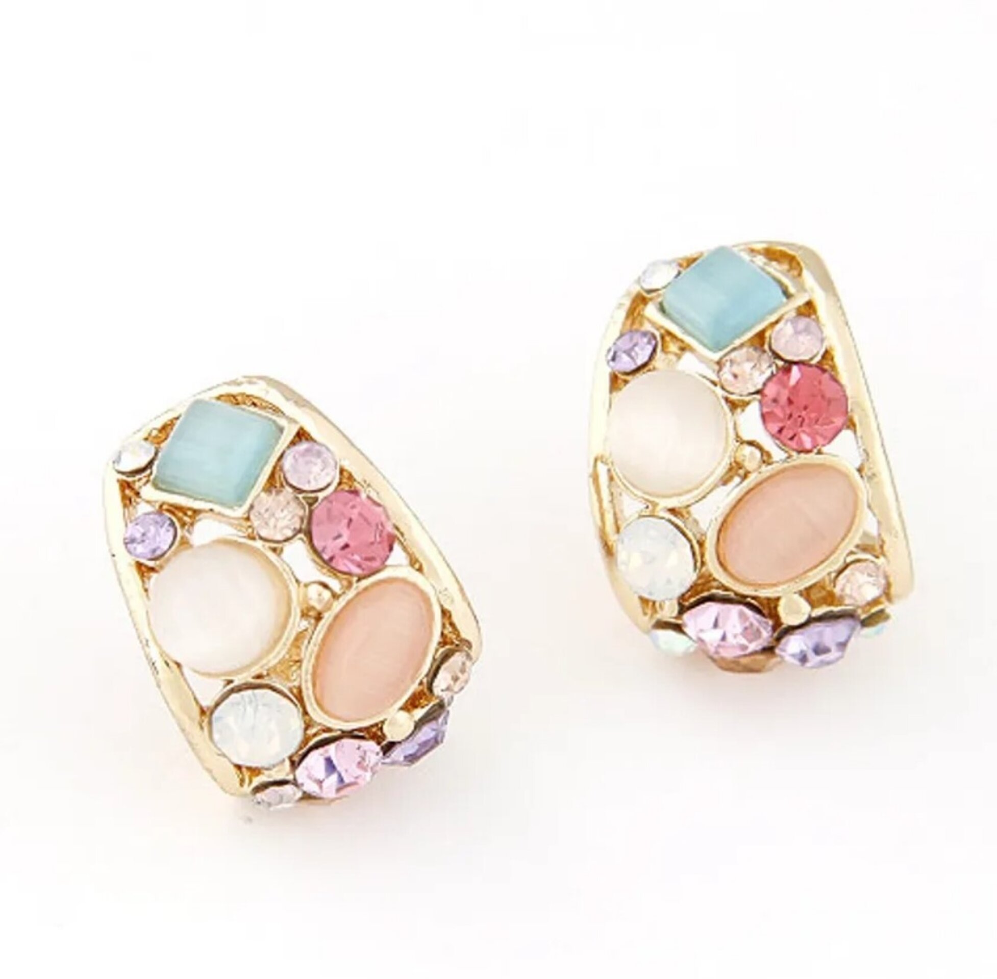 PENDIENTES PIEDRA COLOR - 2