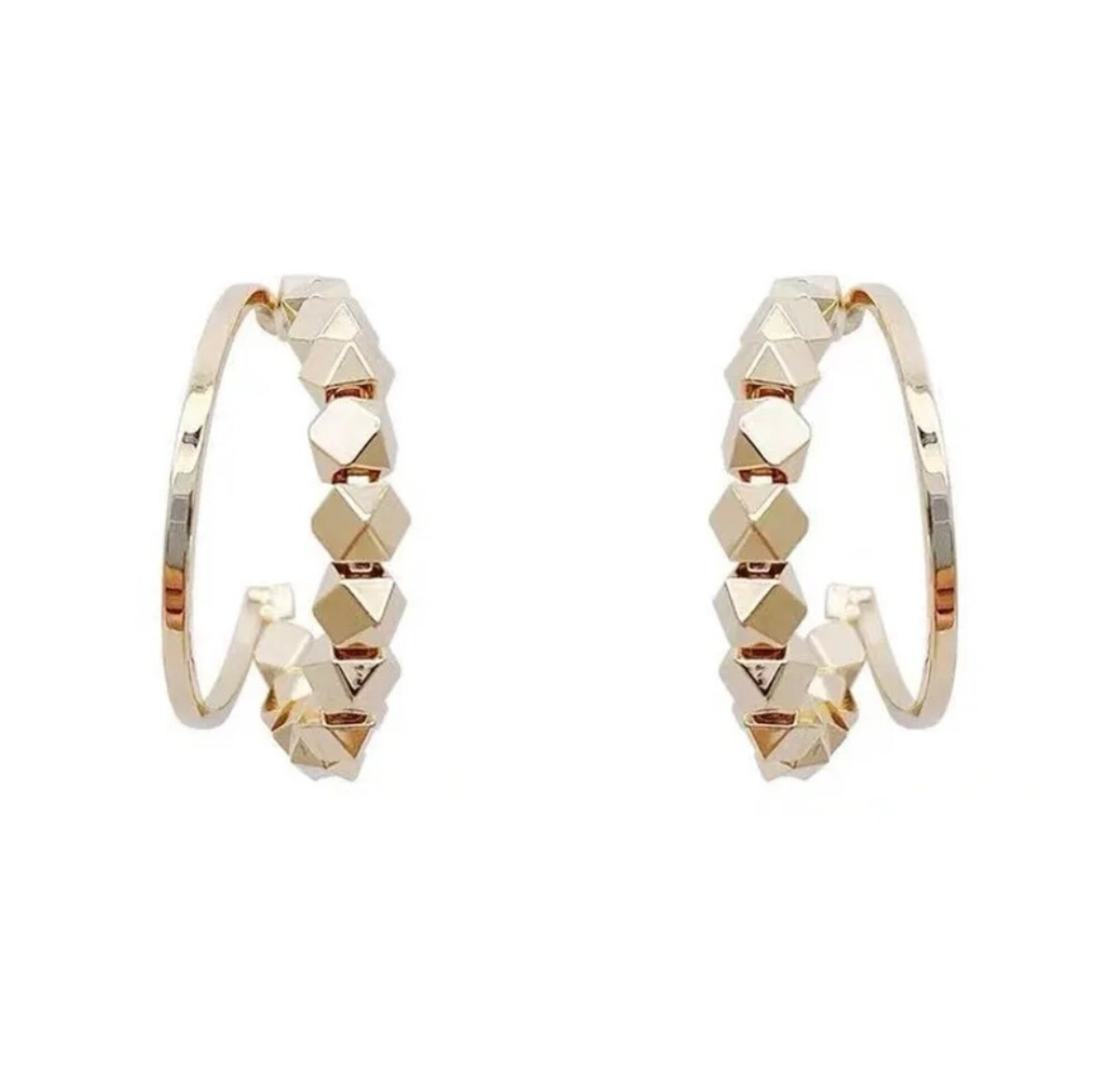 PENDIENTE DOBLE COLOR ORO - 2