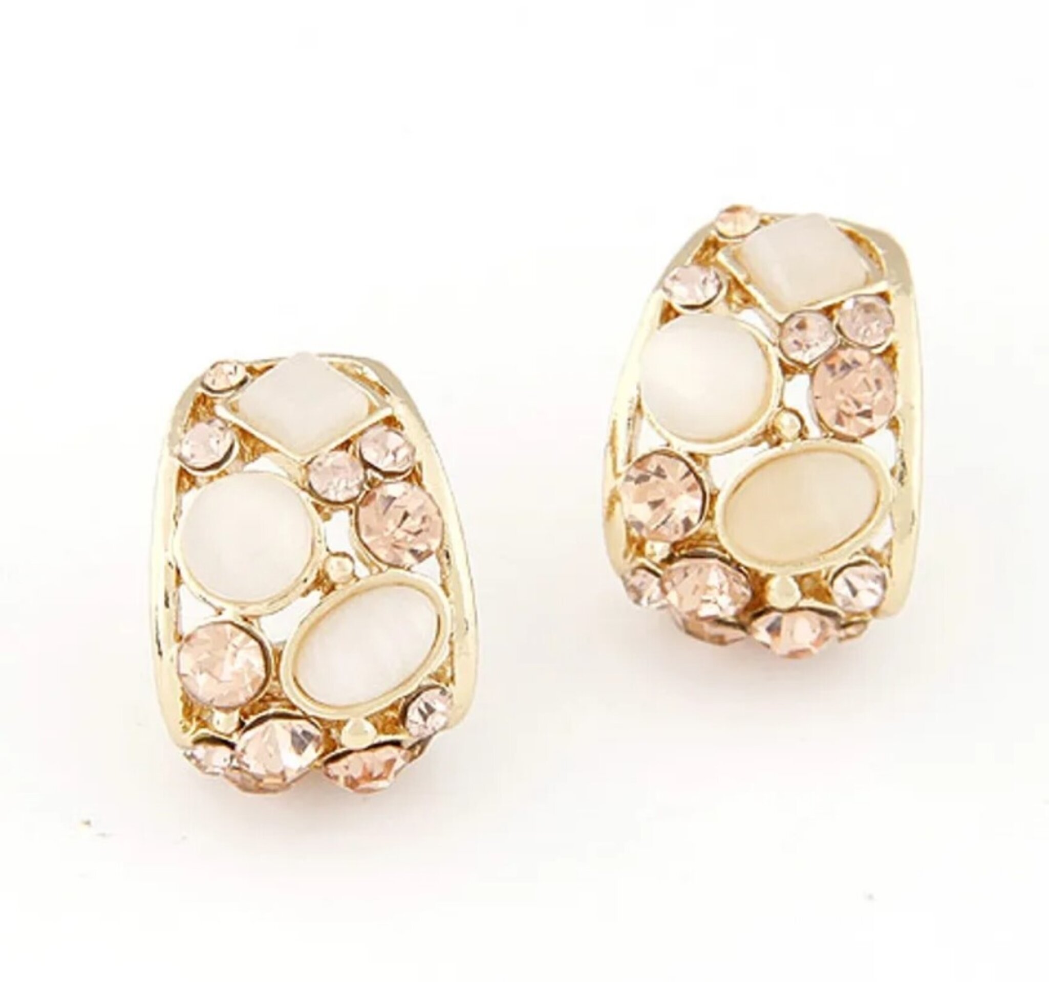 PENDIENTES PIEDRA COLOR NUDE - 1